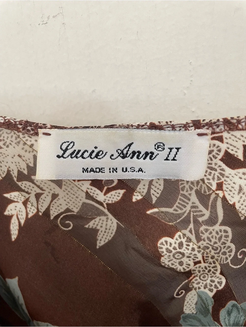 Vintage Lace Slip Dress Size M Brown Floral Sheer Beautiful Whimsy Goth Fairy